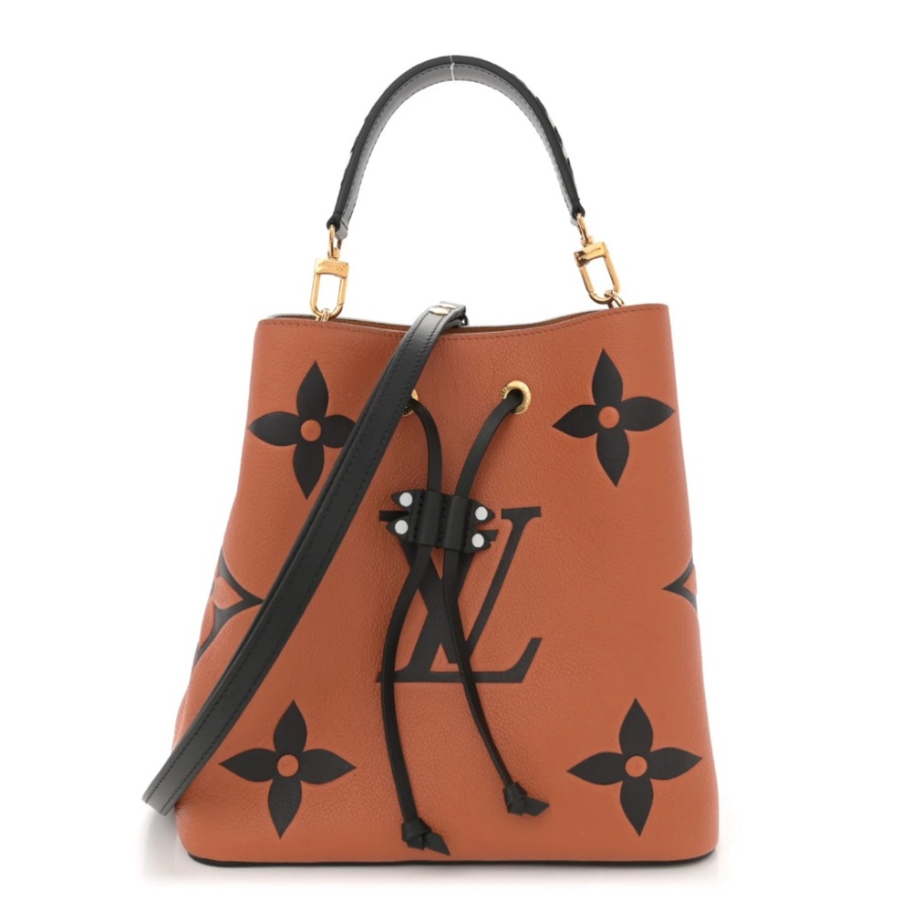 LOUIS VUITTON Empreinte Monogram Giant Crafty Neonoe MM Caramel Black